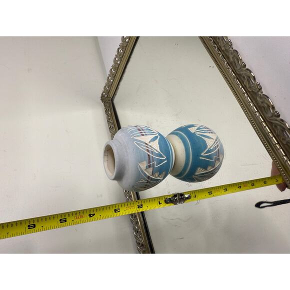 Vintage Miniature Vase Mesa Verde hand made native american indian blue bowl - Picture 8 of 9